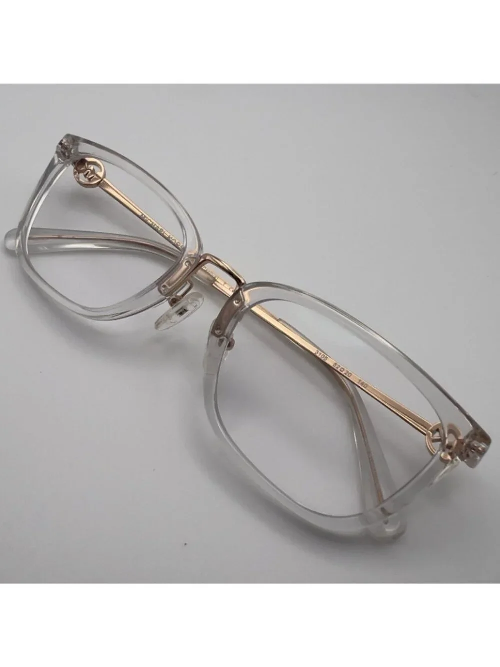 Michael Kors MK4054 Captive Eyeglass Frames Wayfarer Clear Gold 52-20-140 Case